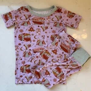 Kiki & Lulu Bamboo Pajama Set - Girls 2T Camp Print